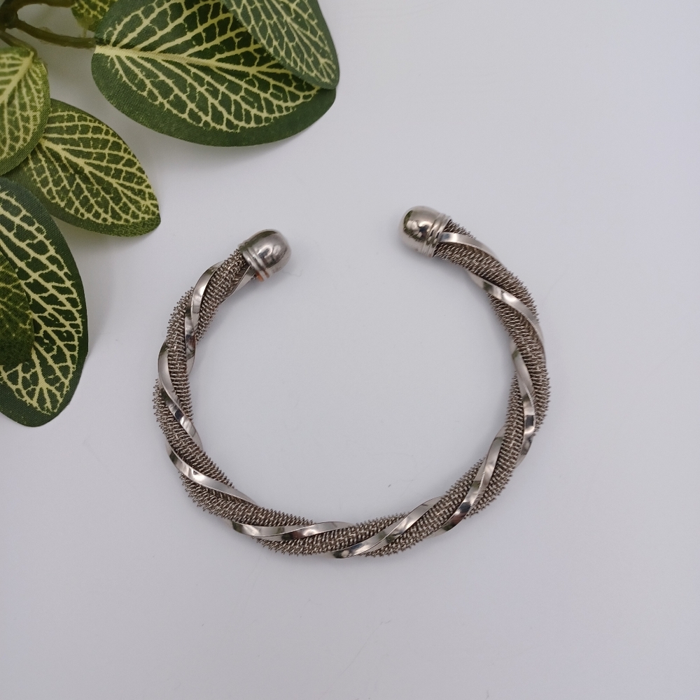 Silver Twisted Cuff Bracelet